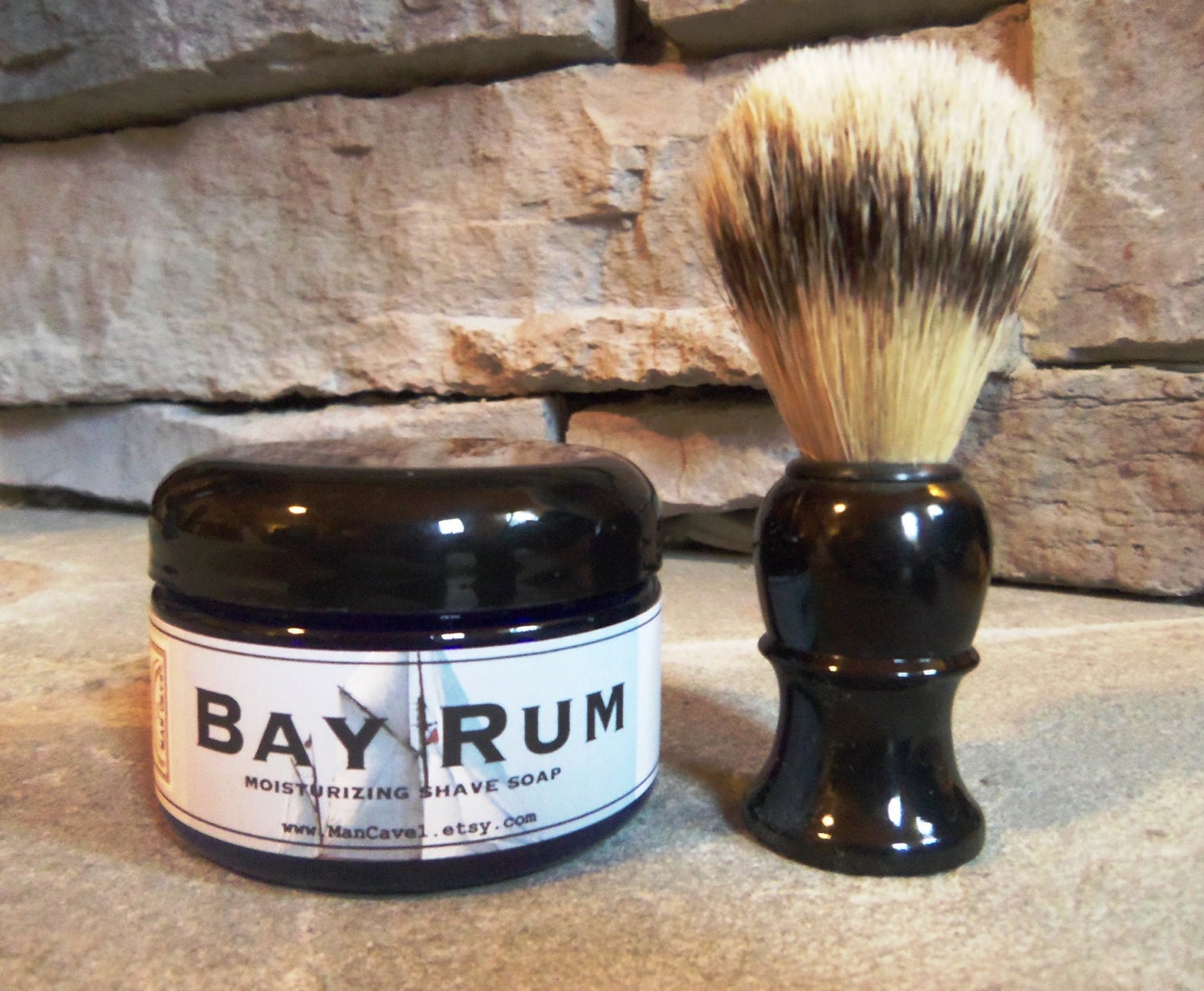 Perfect Gift for Men OLD FASHIONED SHAVE Soap in a Jar with Boar Bris…