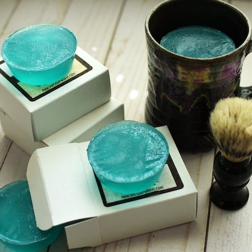 SHAVE Soap BAY RUM Shaving Cake With Bentonite Clay and Etsy