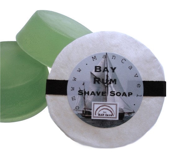 SHAVE Soap - BAY RUM - Shaving Cake with Bentonite Clay and Shea Butt…