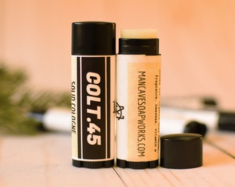 Solid COLOGNE Stick - COLT .45 -  masculine, spicy scent by Man Cave Soapworks