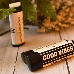 Solid COLOGNE Stick Good Vibes sexy, earthy scent image 1