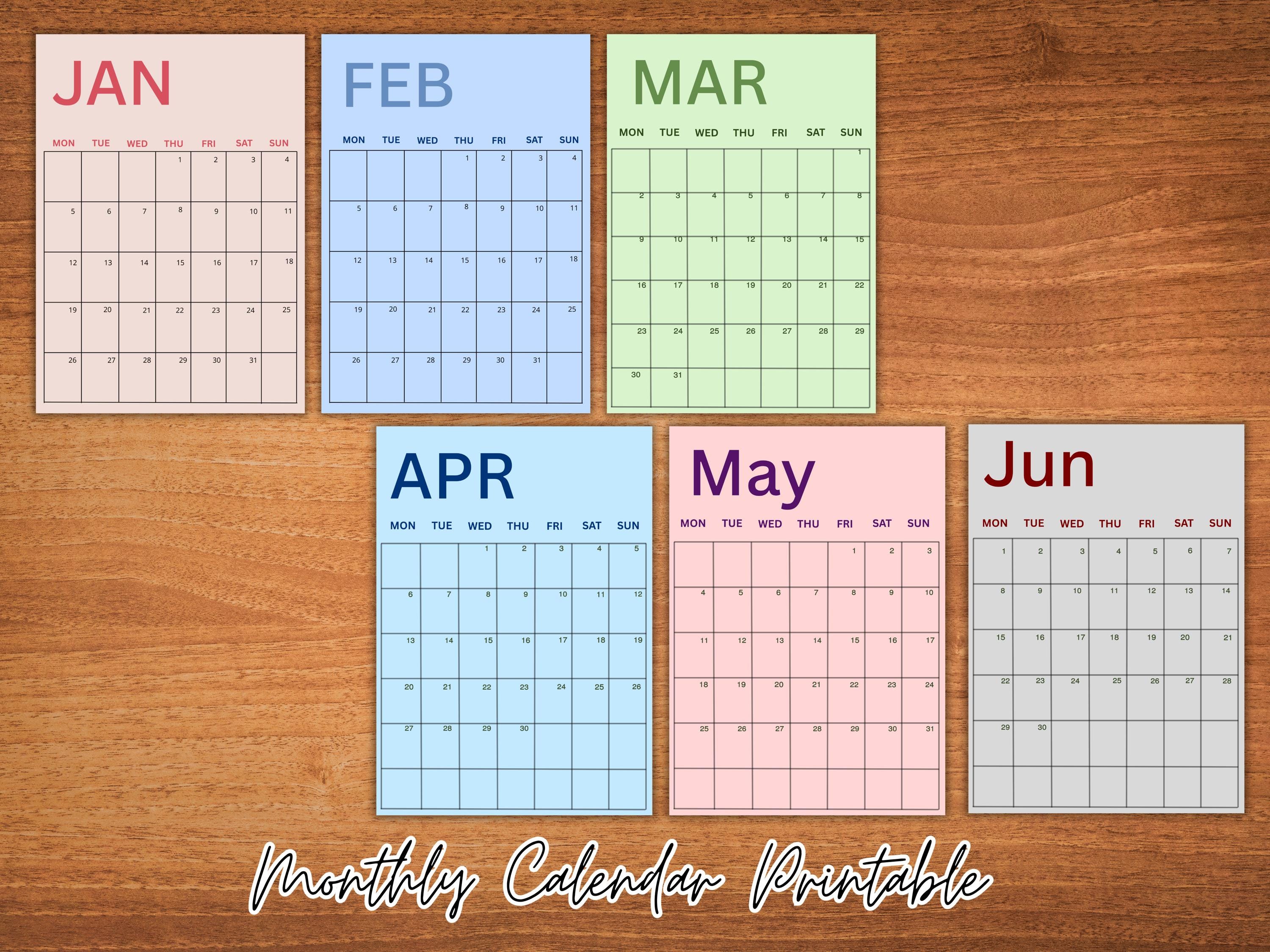 Editable 2026 Monthly Calendar | Wall Printable Kids Calendars ...
