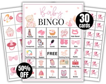 Baby Shower Bingo Game Printable  | 30 Baby Bingo Cards | Gender Neutral Baby Shower Activity | Baby Shower Party Game | Instant Download