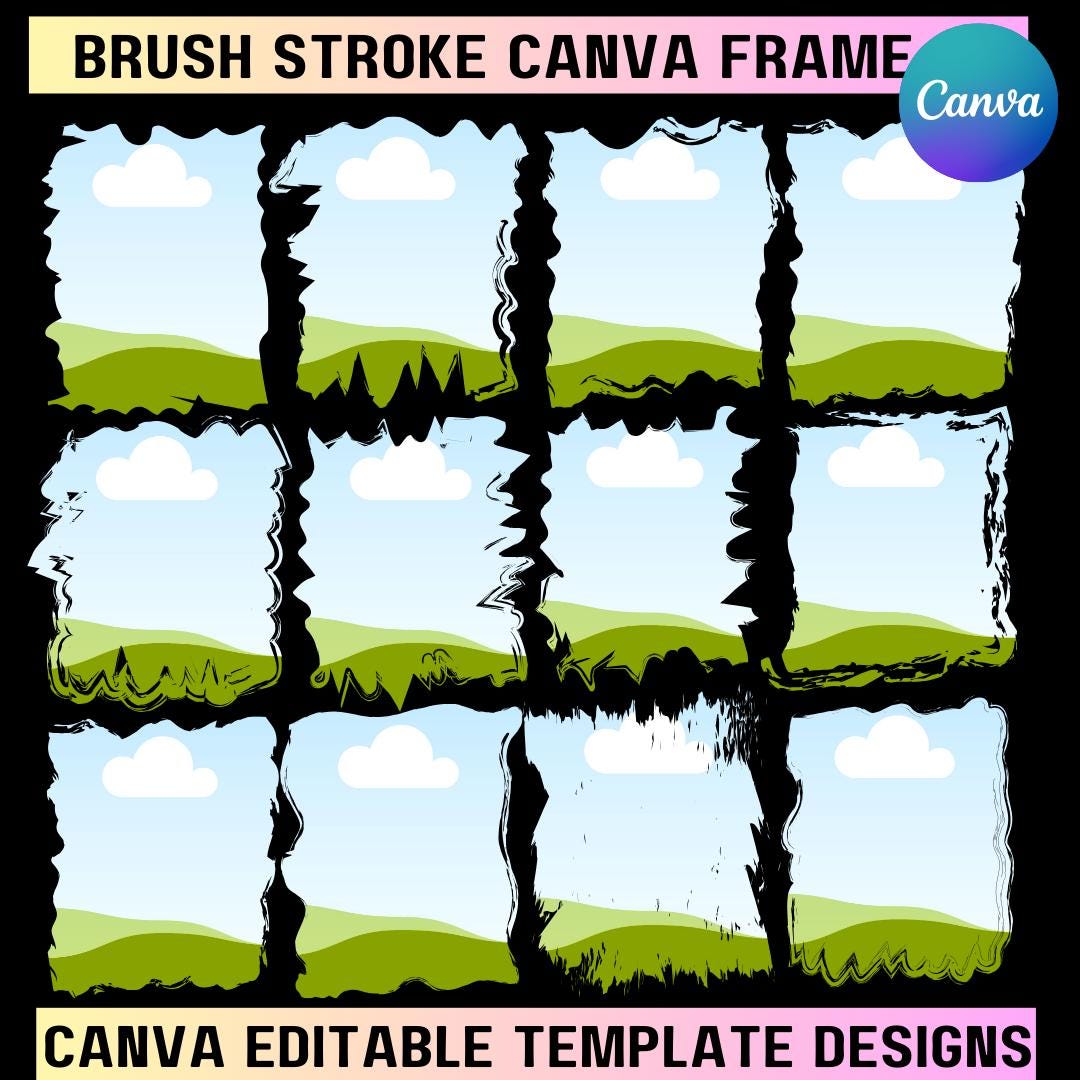 Canva Editable Bleach Effect Distressed Edge Frames Bundle, Fill Your ...