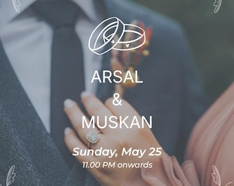 Minimalist Engagement Invitation Template, Editable Digital Engagement Party Announcement Card, Modern Photo Invite