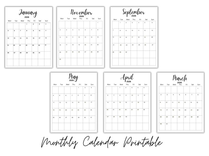 Editable 2026 Monthly Calendar | Homeschool, Work & Office Organizer ...