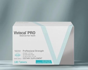 Viviscal PRO 180 Tablets, Advanced Hair Health Formula, Professional Strength Marine Complex & Biotin, Hair Loss Supplement 3-Month Supply