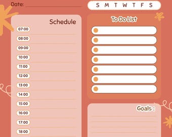 Cute Daily Planner | Printable Cat Planner | Daily To Do List & Goals | Digital PDF Download  | editable planner