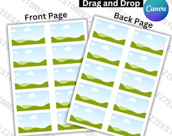Printable Editable Business Card Template Canva, Double Sided, Printable Drag and Drop Frame, Blank Business Card Design, Digital Download