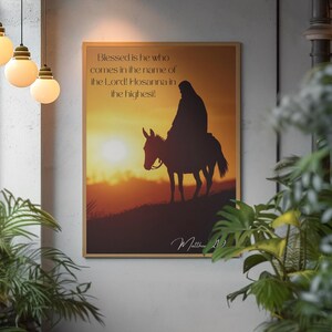 Palm Sunday Matthew 21:9 Printable Wall Art | Hosanna in the Highest | Easter Christian Bible Verse | Digital Scripture Decor | D1.1