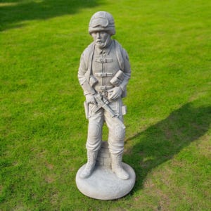 Soldier memorial, Massive statue, Army rock, Man grave, Concrete sculpture, Military figure, Patriotic gift, Veteran art, Concrete, size &quot;18