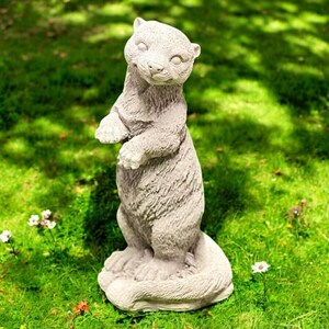 Otter statue, Otter on hind legs, Animal figure, Wild life, Forest animal, Otter sculpture, Animal lovers gift, Yard art, Concrete, size &quot;11