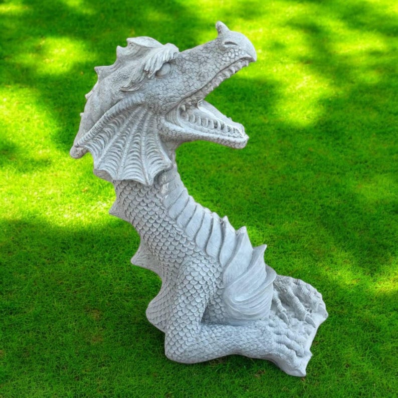 Dragon Sculpture, Cement Dragon, Fairy Animal, Gothic Statue, Stone ...