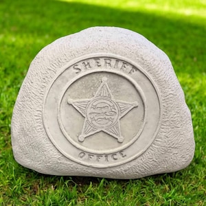 Sheriff office, Sympathy gift, Concrete figurine, Garden statue, Cement art, Police sculpture, US soldier, Memorial rock, Concrete, size &quot;9