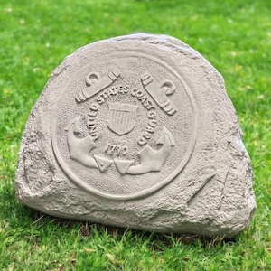 Coast guard rock, Soldier grave, Rock memorial, Sympathy gift, Outdoor statuary, Guard figurine, USA army statue, Concrete, size &quot;9