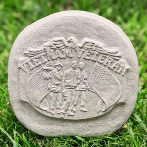 Vietnam veteran, Memorial rock, Concrete sculpture, Garden decoration, Soldier memorial, Veteran grave, Military grave, Concrete, size &quot;9
