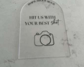 Acrylic Arch Polaroid Guestbook Sign | Hit Us With Your Best Shot | Weddings | Engagements | Birthdays | Events