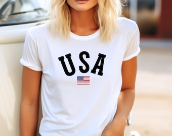 USA T-Shirt: Patriotic Women's 4th of July Tee