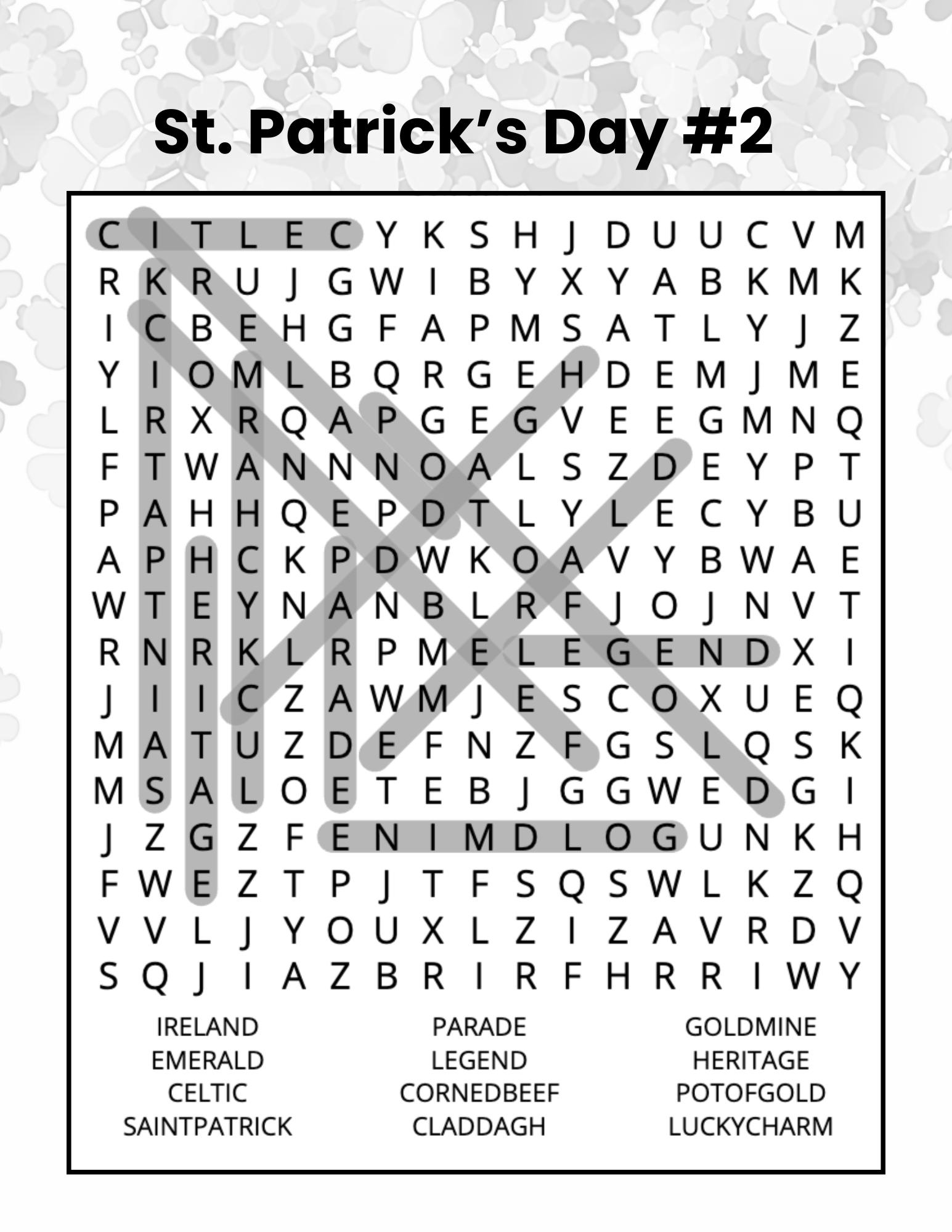 St. Patrick’s Day 3 Word Searches Printable - Fun Holiday Activity for ...
