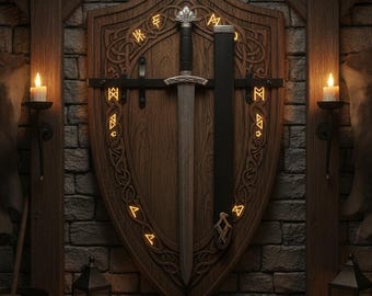 Handmade Real Damascus Viking Sword with Leather Scabbard – Medieval LARP Cosplay Prop