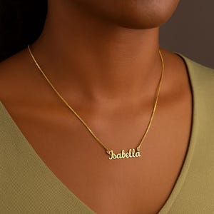 Name Necklace,Gold Name Necklace with Box Chain,necklace with name,Custom name necklace,Personalized name necklace,Silver Name Necklace,