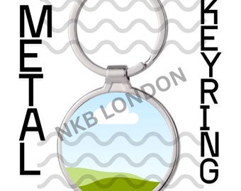 Editable Metal Keychain Mockup | Round Sublimation Template | Add Your Own Design & Background | Digital Download