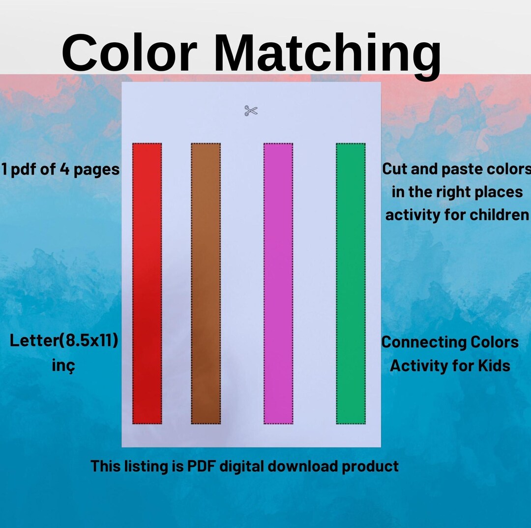 Connecting Colors Activity for Kids,color Matching Activity for Kids ...