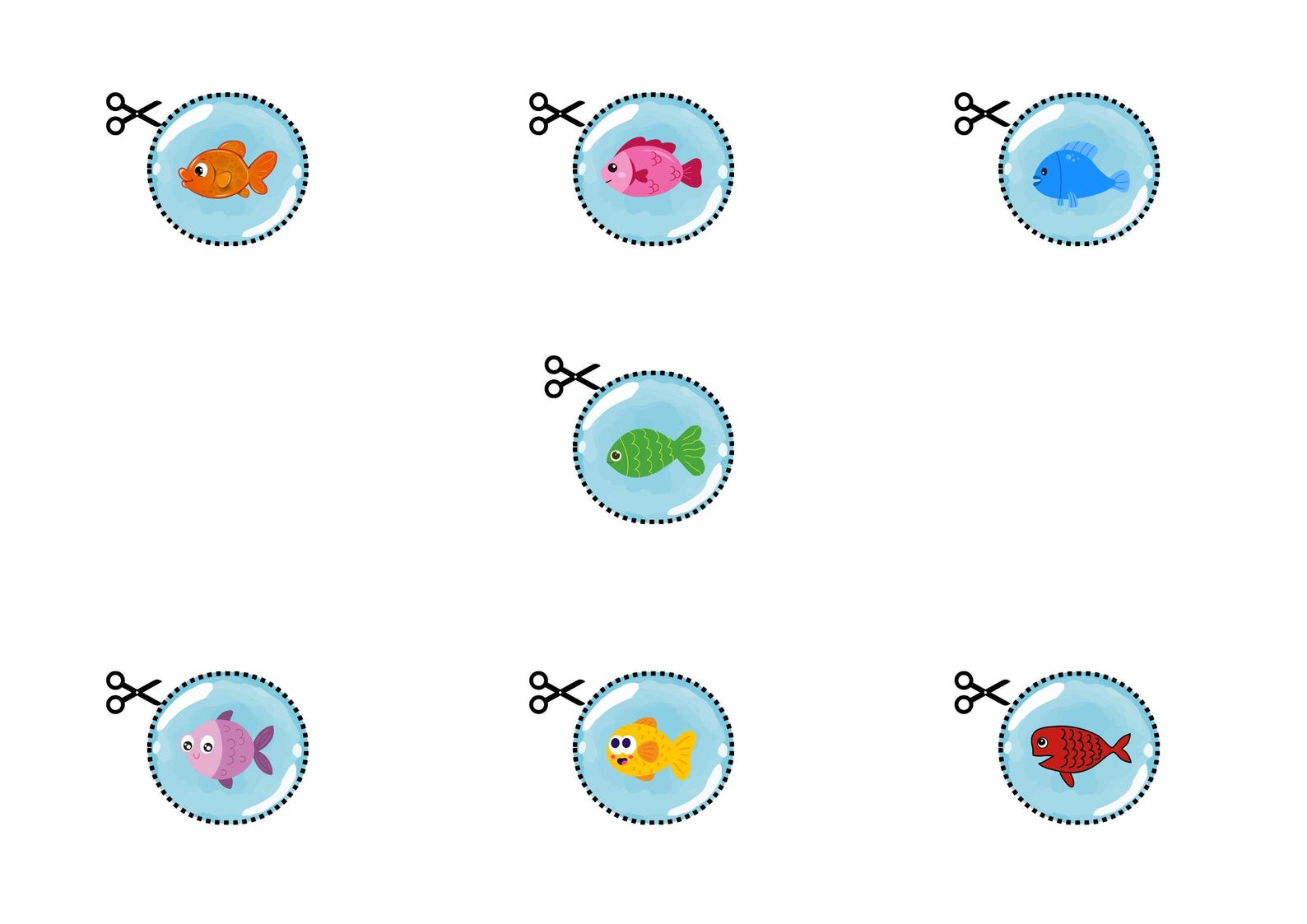 Aquarium Fish Cut and Paste Activity,printable Craft for Kids,ages 3–8 ...