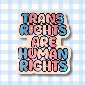 Trans rights are human rights / Sternen -  Holo - Glitzer / Vinyl Sticker Aufkleber