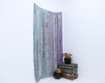 Early 20th Century Indian Multicoloured Kantha Quilt (2)