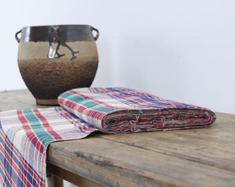Early 20th Century Handwoven Multicoloured Chinese Fabric (9)