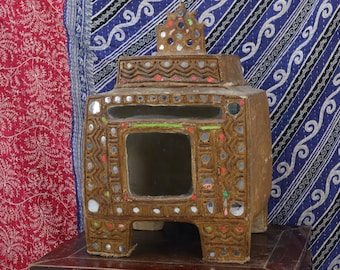 Large Indian Hand Made Paper Mache Shrine (5)