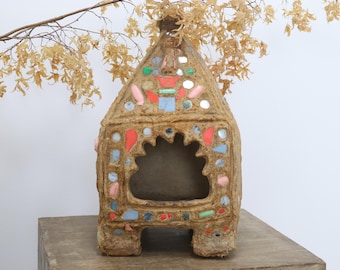 Indian Ceramic Embedded Paper Mache Shrine (6)