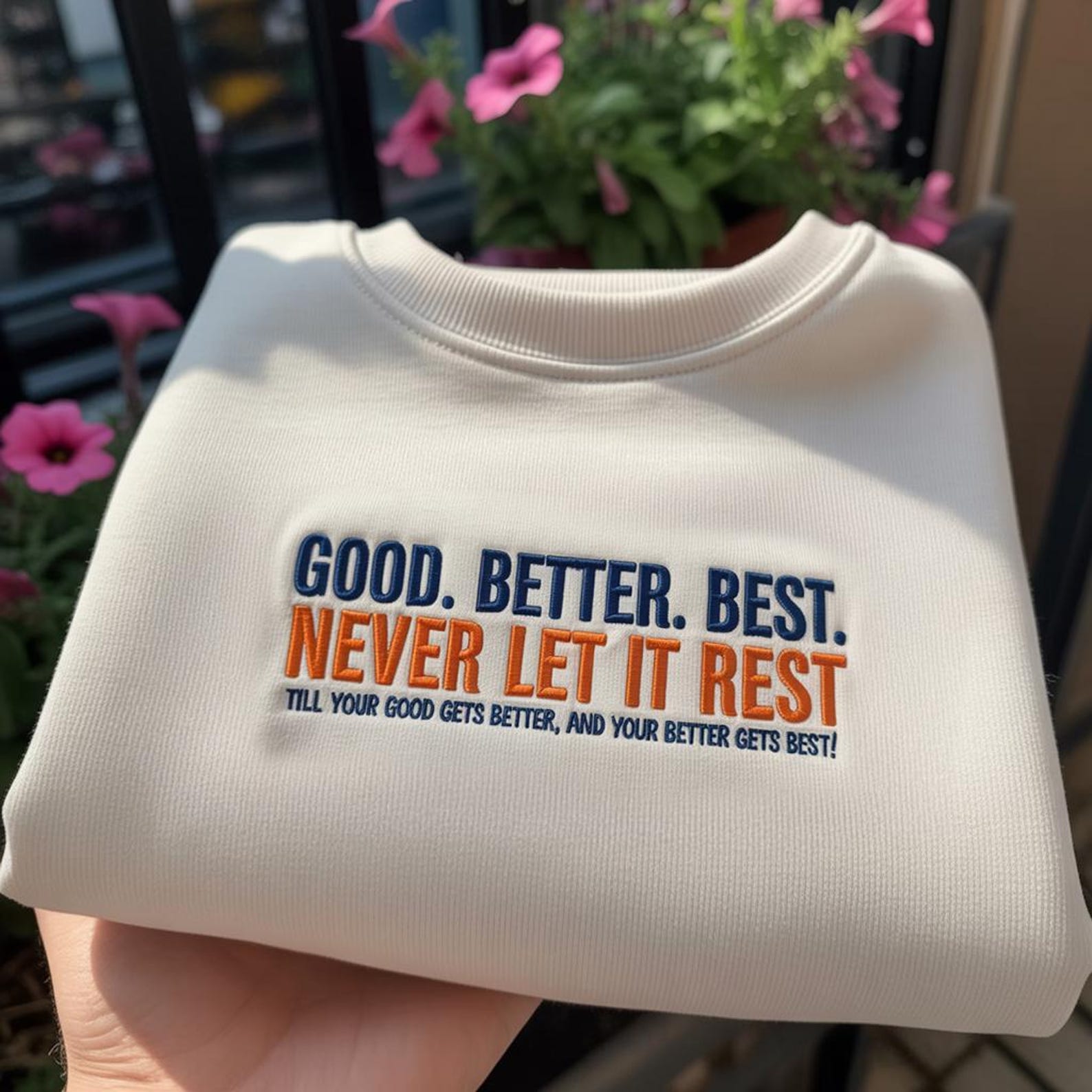 Good Better Best Embroidered Sweatshirt, Motivational Workout Gift ...