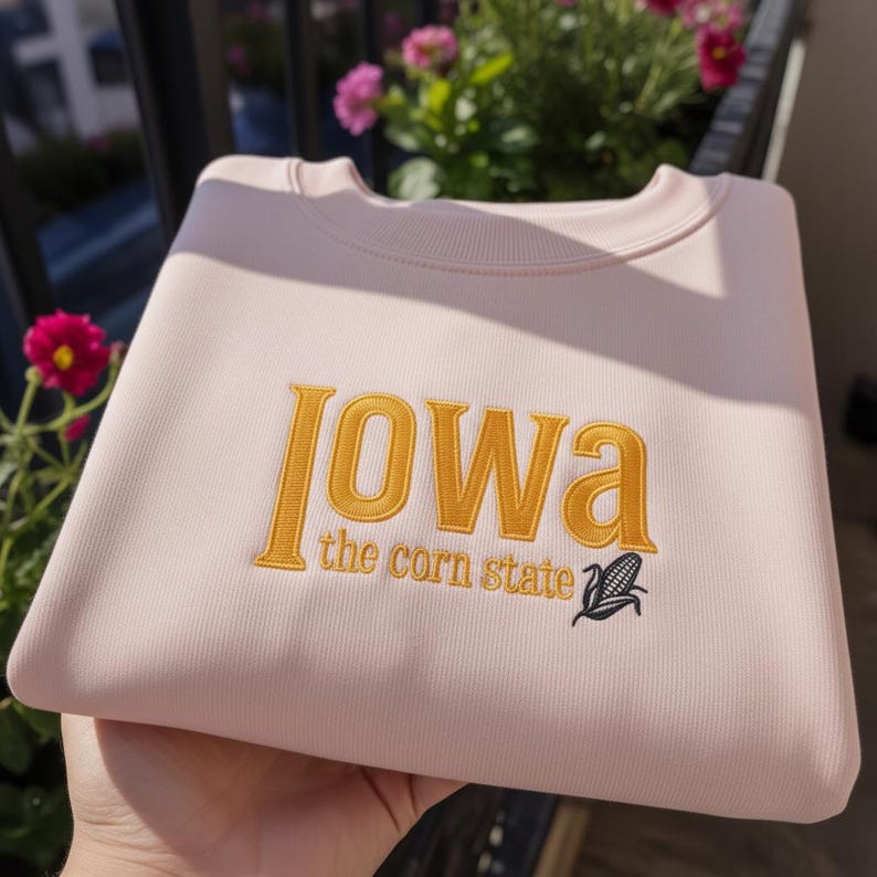 Iowa the Corn State Embroidered Sweatshirt, Vintage Iowa Crewneck ...