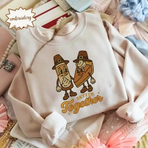 Thanksgiving Embroidered Sweatshirt | Retro Turkey Day Tee