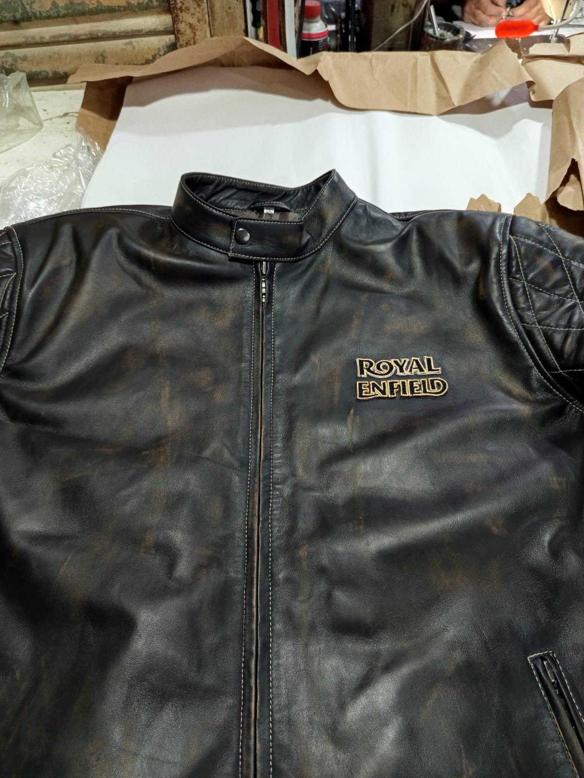 Royal Enfield Biker Leather Jacket - Etsy