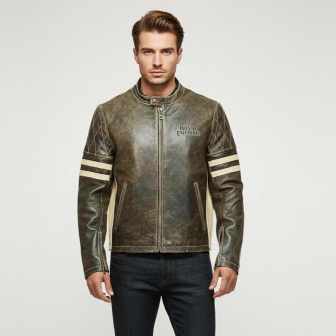 Royal Enfield Biker Leather Jacket - Etsy