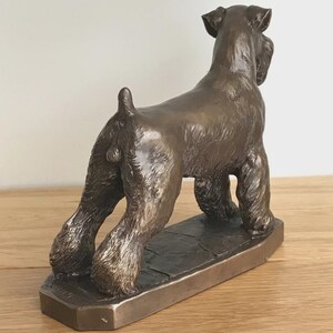 Schnauzer Dog Sculpture, Bronze Textured Finish, Home Decor Ornament image 3