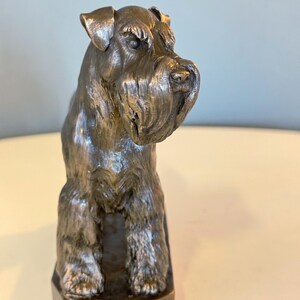 Schnauzer Dog Sculpture, Bronze Textured Finish, Home Decor Ornament image 7