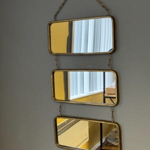 Miroir Mural Rectangle Style Industriel Danois - Métal Argenté Et Verre, 24x38 Cm, Tendance Déco Salon