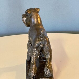 Schnauzer Dog Sculpture, Bronze Textured Finish, Home Decor Ornament image 8