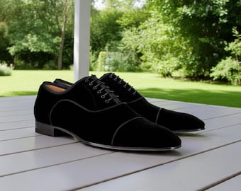 black dress shoes suede Mens Loafers- Shoes, 9.5M up front closure for a secure fit Durable synthetic sole SIZE TIPS Men's Black Wingtip Suede Oxfords