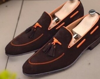 Brown Suede Leather Loafers: Men's Slip-On Fashion Shoes