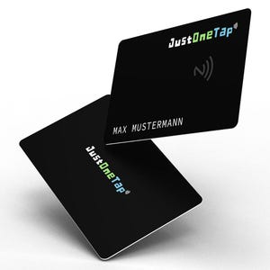 Personalisierbare NFC-Visitenkarte aus Kunststoff PVC Farbe Schwarz