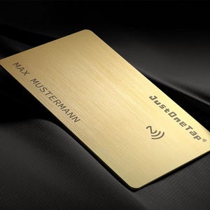 Personalisierbare NFC-Visitenkarte aus gebürstetem Edelstahl Farbe Brushed Gold