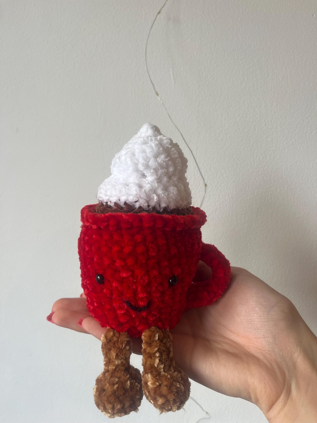 Handmade Crochet Hot Chocolate Plush Kawaii Cocoa Cup Decor Etsy