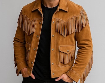 Cowboys Brown Suede Leather Fringe Jacket | Western Style Rodeo Jacket