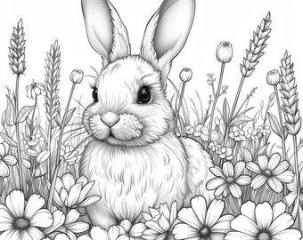 flower rabbit 絵画　イラスト　ドローイング flower rabbit 絵画 イラスト ドローイング flower rabbit 絵画