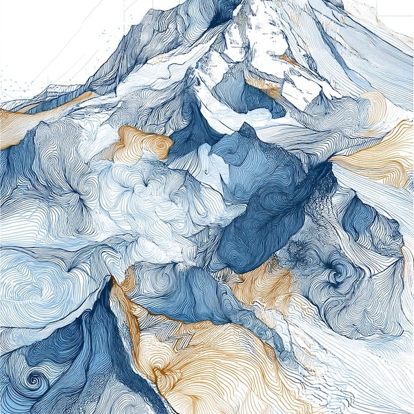 Mountain Abstract Line Art  Color  Bundle 1  8  Digital Ai Line Art PNG-SVG (Digital Download)